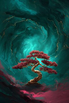 Japanese Japan Bonsai Landscape Fantasy