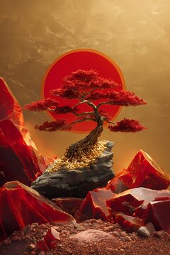 Japanese Japan Bonsai Landscape Fantasy