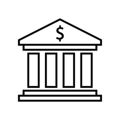 Naklejka premium Bank icon with dollar symbol