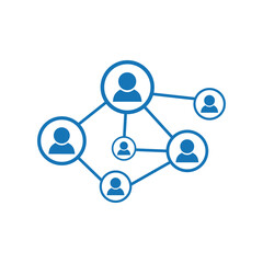 Social network connection icon representing community and digital communication