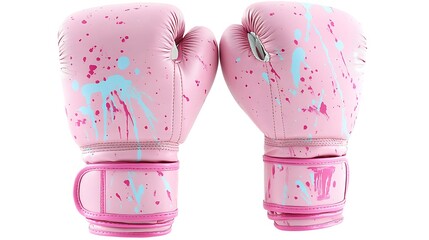 Pink boxing gloves with splatter design ultra hd photo