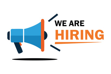 Job vacancy advertisement concept, hiring now poster design