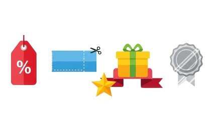 Graphic elements sale tag coupon gift star and badge symbols