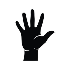 Obraz premium Hand silhouette vector illustration isolated on white background for graphic design