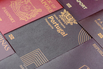 Passports of citizens of different countries of the world. Passports background
