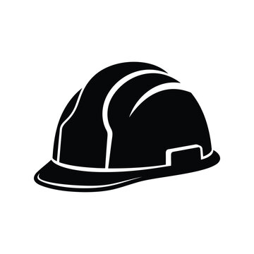 Construction hard hat vector silhoutte icon for safety and industrial design