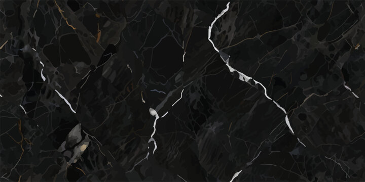 Elegant nero marble background with crisp white branching veins for high-quality product staging