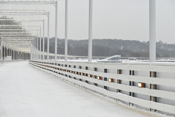Empty ice skating rink in city park