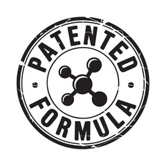 Patented formula stamp with molecular structure symbol