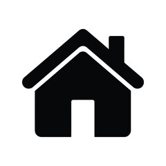Home vector silhoutte icon isolated on white, simple house symbol illustration