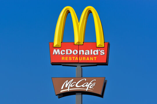 McDonalds Sign. February 15, 2025, Belgrade, Serbia