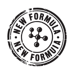 New formula stamp with a molecular structure inside a circular design