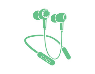 Vector icon of wireless earphones.