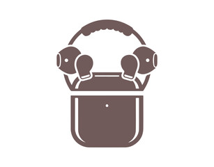 Icon of Wireless Headphones displayed on a white background.  Icon of Airpods.  Wireless Headphones