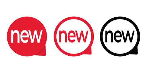New Sticker Mockup &ndash; Promotion Sticker with &ldquo;New&rdquo; Label Element Vector Illustration