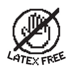 Latex free symbol with a line through a latex glove