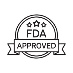 Fda approved seal with stars and ribbon a quality assurance symbol