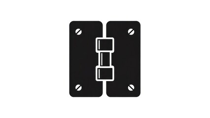 Black and white vector illustration of a hinge on a white background