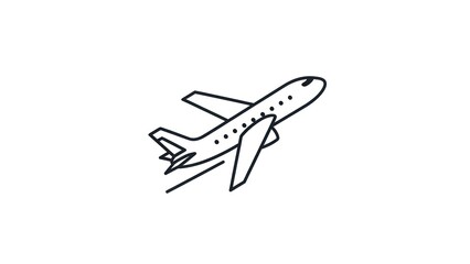 Airplane taking off icon simple vector illustration isolated on white