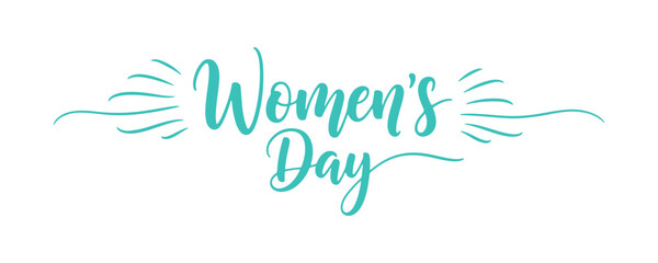 International Women's Day. Modern calligraphy text. Handwritten in bright ink, isolated on white and transparent backgrounds for your design inspiration. Vector Illustration