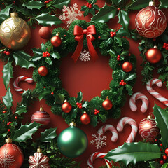 Realistic Christmas elements collection