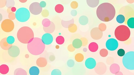 Playful background filled with multicolored polka dots scattered across a pastel setting for a cheerful and whimsical appearance that enhances any creative design or theme