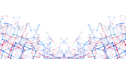 Abstract digital technology hi-tech futuristic blue white background, cyber information communication, innovation future tech data, internet network connection, Ai big data lines dots, circuit vector