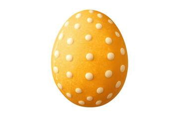 Yellow easter egg decorating with white polka dots