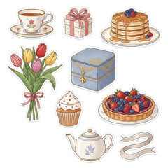 Delightful assortment of treats and gifts isolated on transparent background