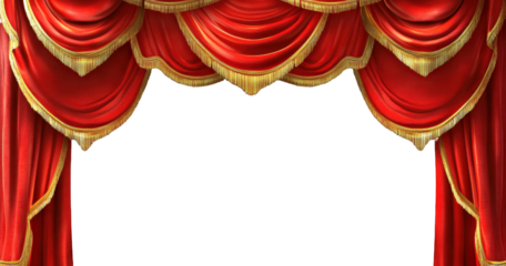 Elegant Red Theater Curtain with Gold Trim