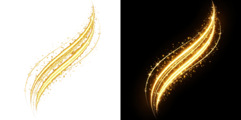 A vibrant golden light streaks across a dark background in a mesmerizing display of energy and movement.