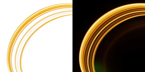 A stunning visual representation of golden rings against a dark background, showcasing vibrant circular patterns.