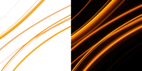 A vibrant abstract image featuring glowing orange streaks on a dark background
