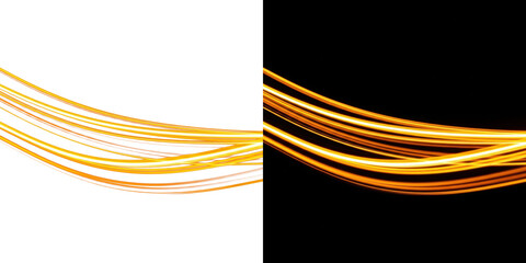 A vibrant display of golden light trails against a dark background