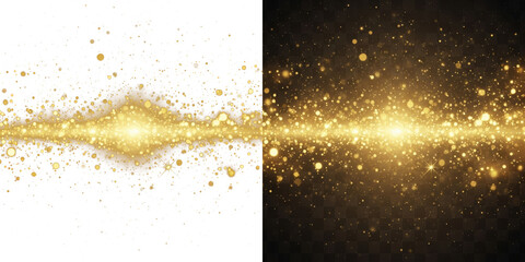 A stunning visual representation of golden particles and light trails against a dark background, evoking a sense of luxury and celebration.