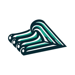 Abstract Striped Stacked Fabric Pattern Vector Illustration