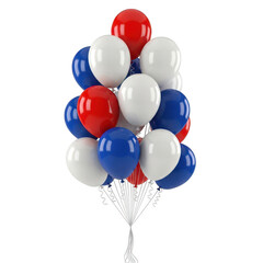 Patriotic balloon bouquet celebrating freedom isolated on transparent background