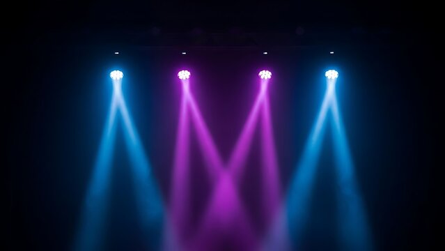 Vibrant stage lights illuminating the night
