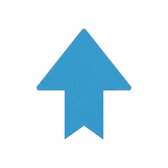 Fototapeta premium Blue upward arrow ribbon icon isolated on white background