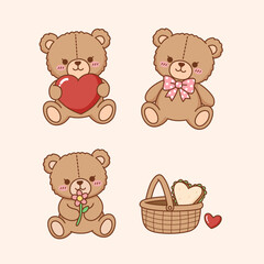 Teddy Bear Delight: Four adorable teddy bears exude charm. A precious symbol of love, sweetness and affection, each teddy bear is a beacon of joy, offering a warm hug to uplift your day.