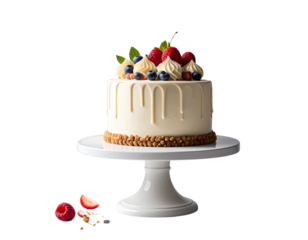 White cake stand, pedestal, dessert display, studio shot, bakery