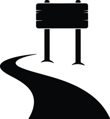 Silhouette road sign for decisions and directions illustration vector