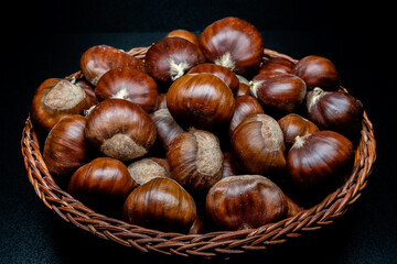 Fototapeta premium Beautiful autumn still life photos of dried fruits