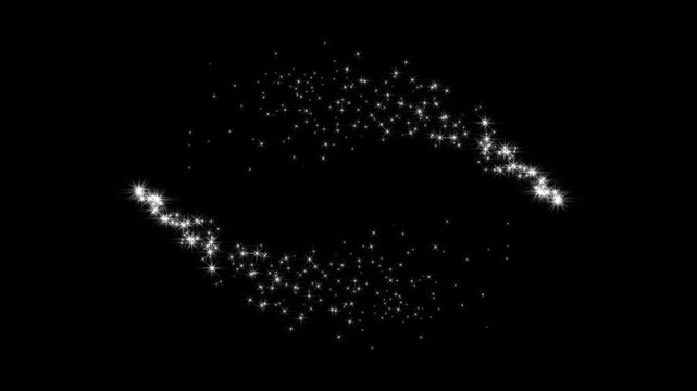 Glowing twinkling glitter stars FX. fairy dust wand glitter stars trail transition, magic sparkles glitter line stars, glitter star sparkle effects, white glitter wand sparkles on black background, 4K
