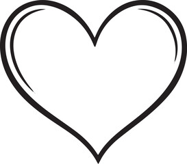 Hand drawn heart outline &ndash; Minimalist Valentine line art vector illustration