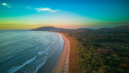 aerial view of Playa Grande at sunset
