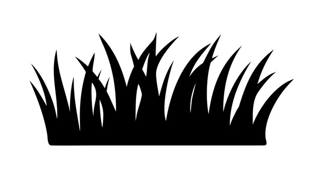 The silhouette of the grass set. Vector illustration

