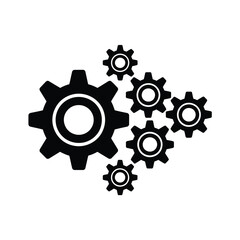 Fototapeta premium black gear icons on a white background