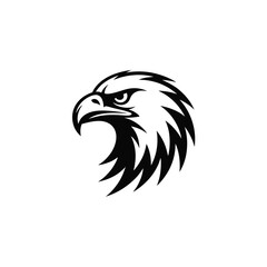 Obraz premium black and white eagle head logo on plain background