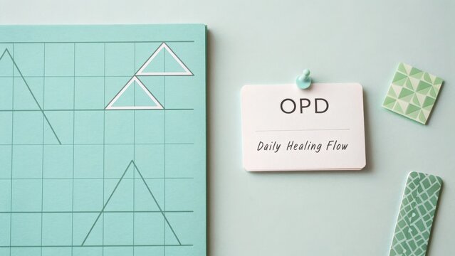 Mint Chart and OPD Tag on Pastel Surface